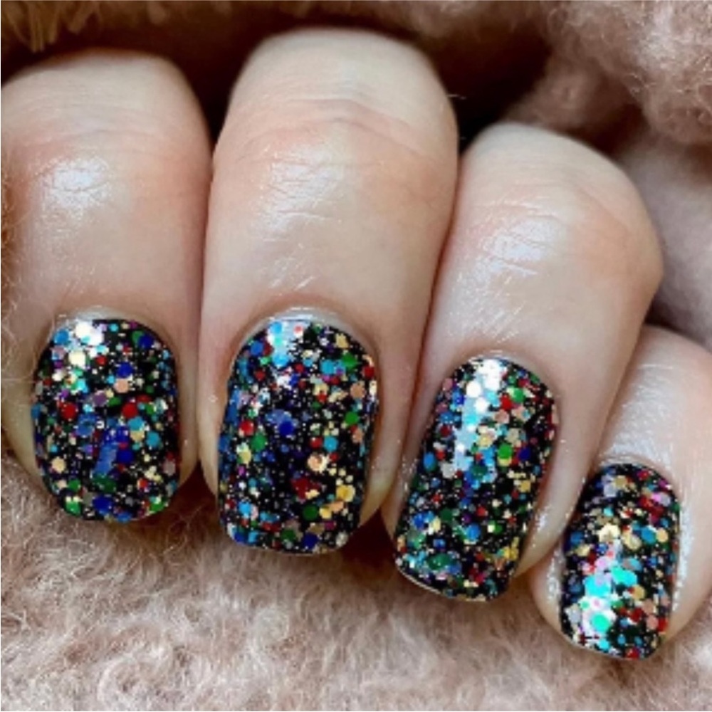 *Retired* Color Street: Broadway Glimmer | Black Multicolor Glitter Sparkle - Picture 10 of 14